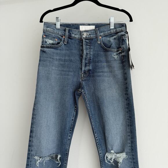 Mother Jeans Womens 27 The Tomcat Distressed Seriously Truce High Rise Straight - Picture 2 of 15